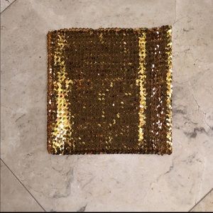 Gold sequin bandeau top